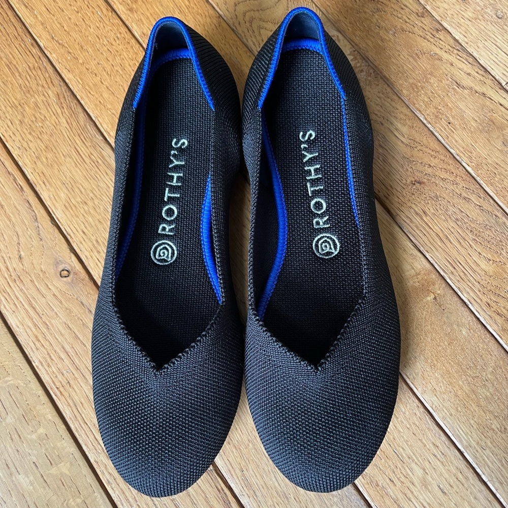 Rothy’s The Flat, Black Solid, W8.5